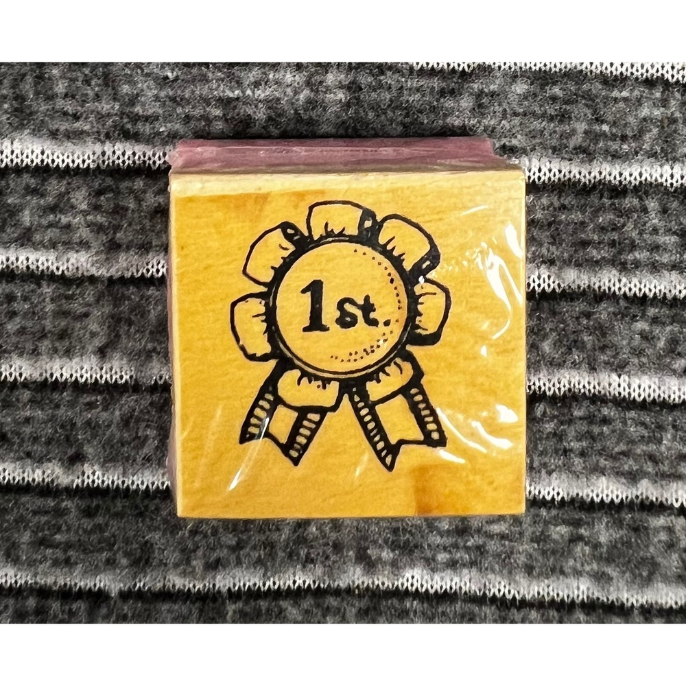 Craftmasters Rubber‎ Stamp Pink New 1st Place Award Ribbon RSD01